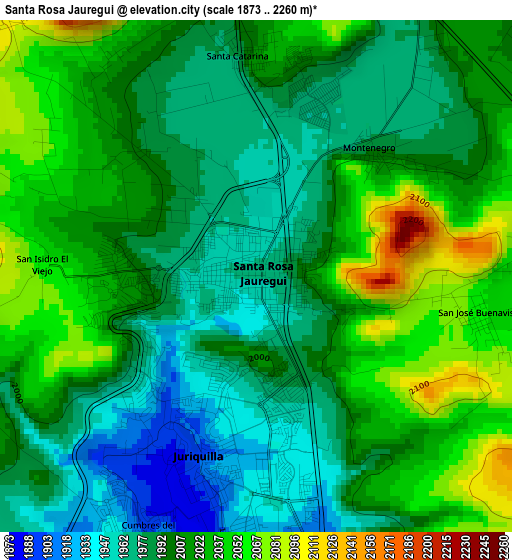 Santa Rosa Jauregui elevation map