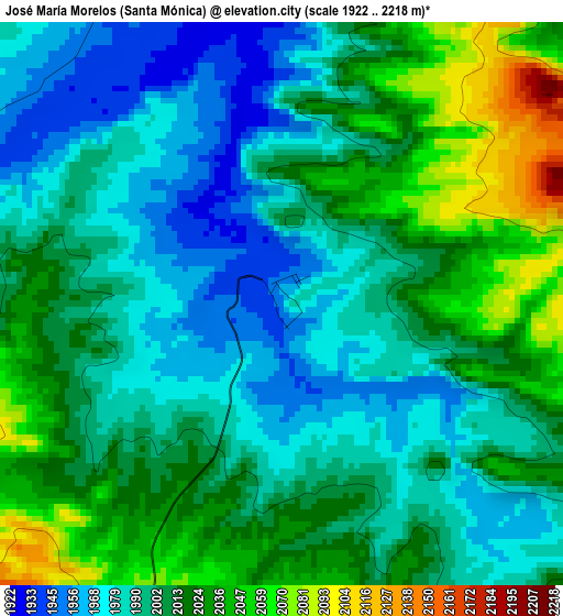 José María Morelos (Santa Mónica) elevation map