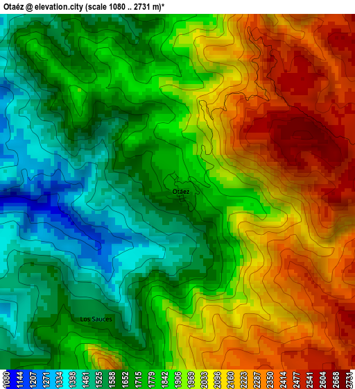 Otaéz elevation map