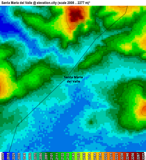 Santa María del Valle elevation map