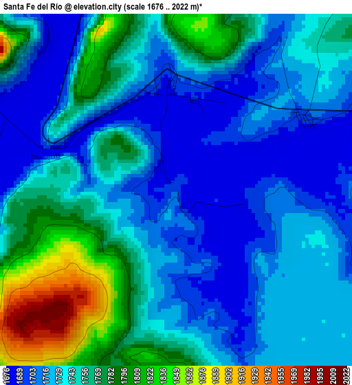 Santa Fe del Río elevation map