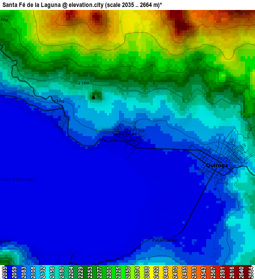 Santa Fé de la Laguna elevation map