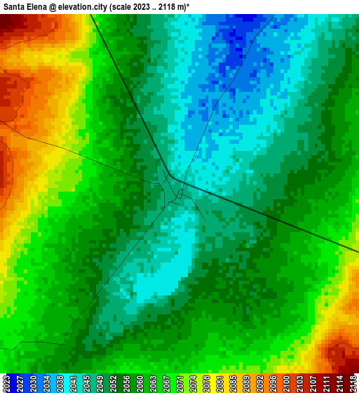 Santa Elena elevation map