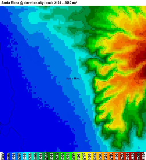 Santa Elena elevation map