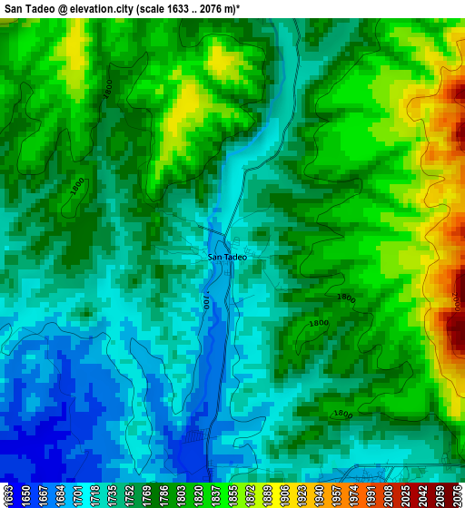 San Tadeo elevation map