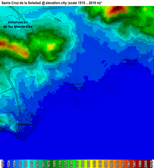 Santa Cruz de la Soledad elevation map