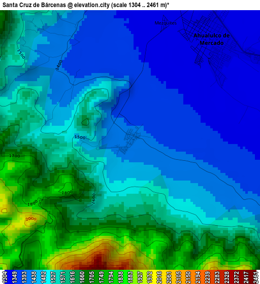 Santa Cruz de Bárcenas elevation map