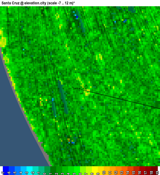 Santa Cruz elevation map