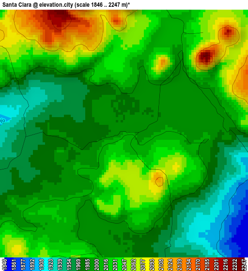 Santa Clara elevation map