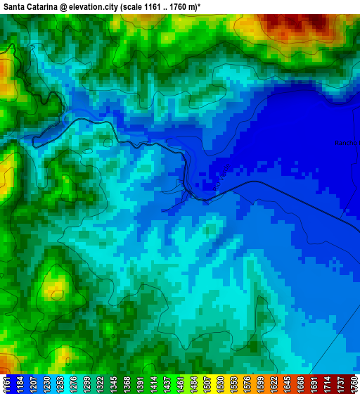 Santa Catarina elevation map