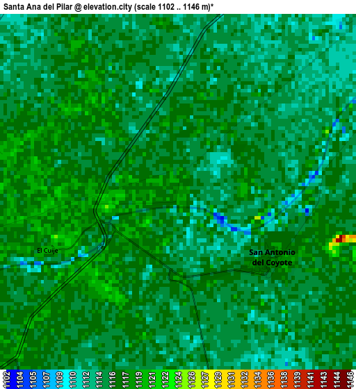 Santa Ana del Pilar elevation map