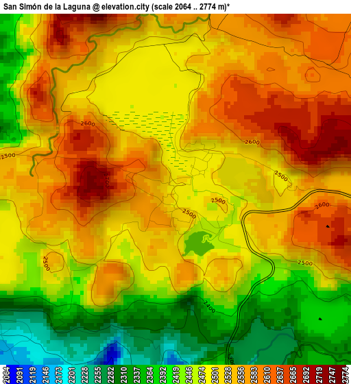 San Simón de la Laguna elevation map