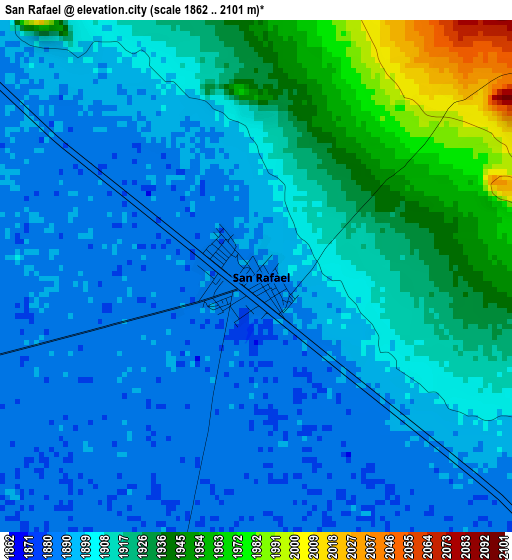 San Rafael elevation map