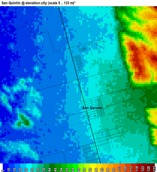 San Quintín elevation map