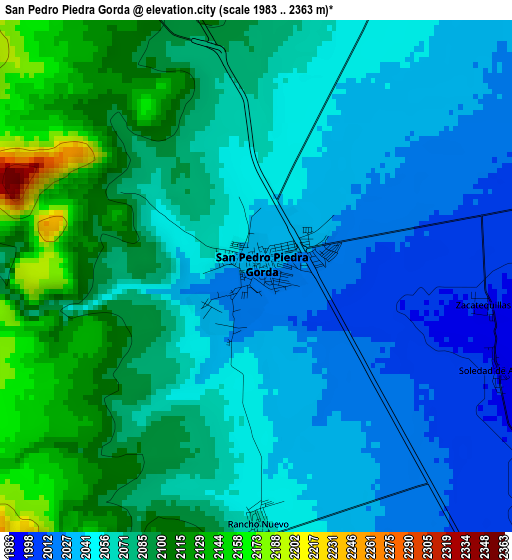 San Pedro Piedra Gorda elevation map