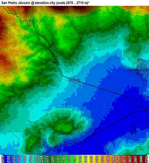 San Pedro Jácuaro elevation map