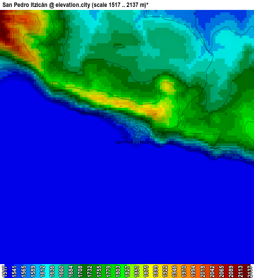 San Pedro Itzicán elevation map