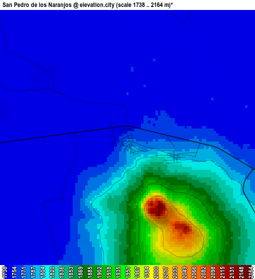 San Pedro de los Naranjos elevation map