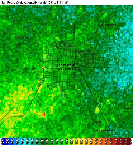 San Pedro elevation map