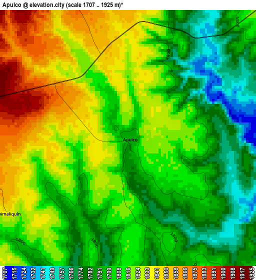 Apulco elevation map