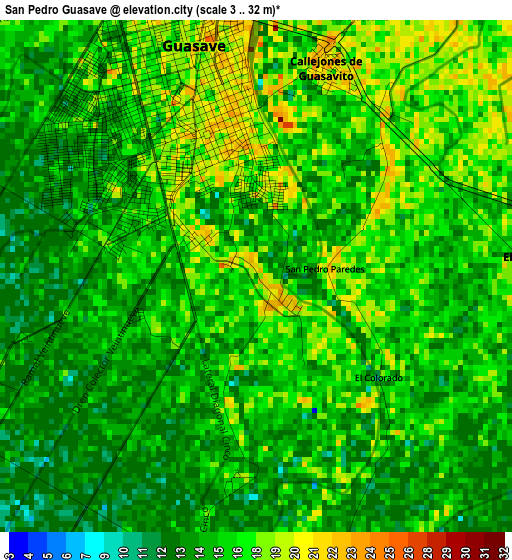 San Pedro Guasave elevation map