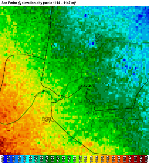 San Pedro elevation map