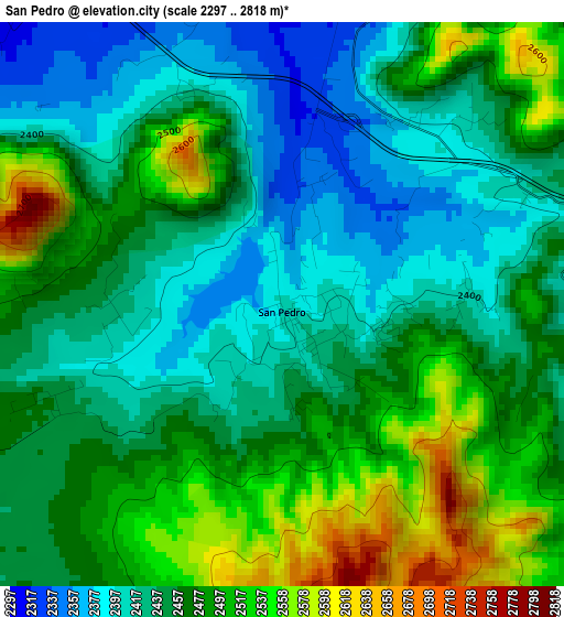 San Pedro elevation map