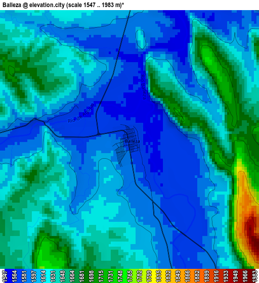 Balleza elevation map