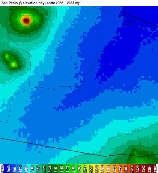 San Pablo elevation map