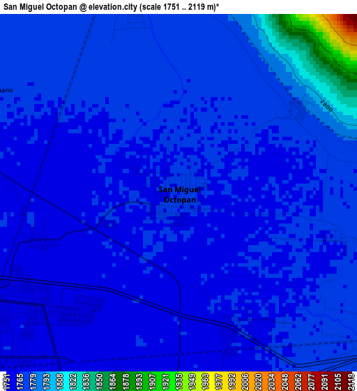 San Miguel Octopan elevation map