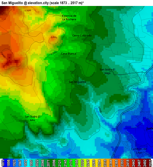 San Miguelito elevation map