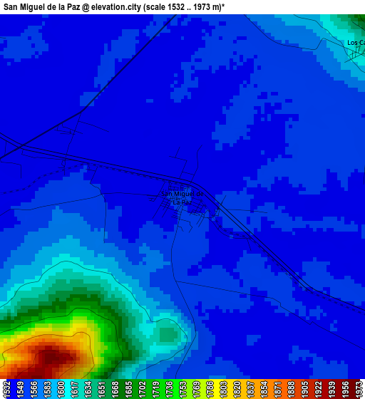 San Miguel de la Paz elevation map