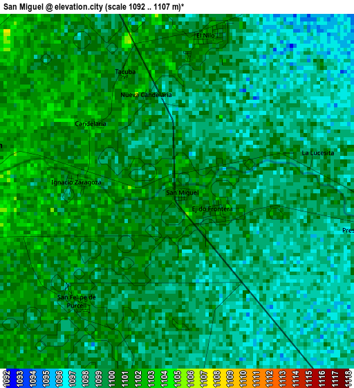 San Miguel elevation map