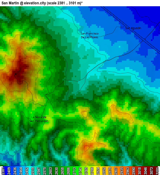 San Martin elevation map