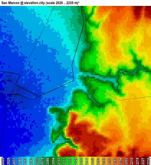 San Marcos elevation map