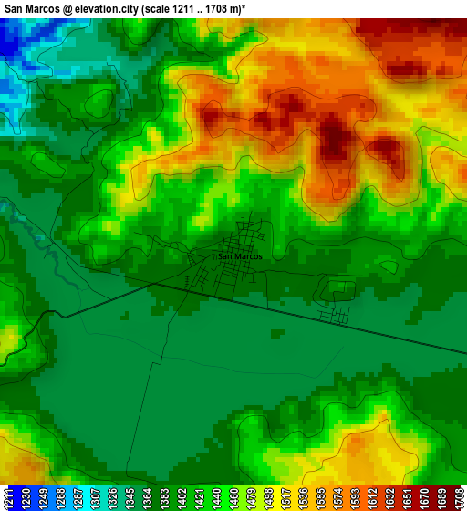 San Marcos elevation map