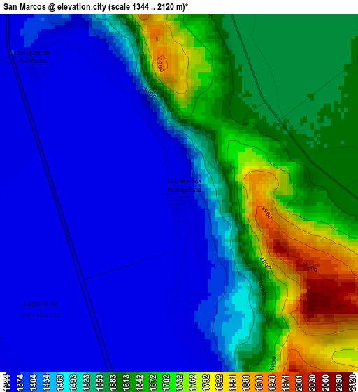 San Marcos elevation map