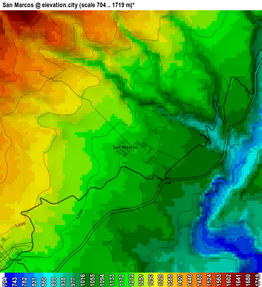 San Marcos elevation map