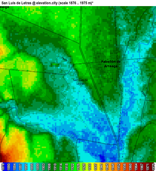 San Luis de Letras elevation map