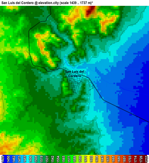 San Luis del Cordero elevation map