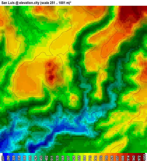 San Luis elevation map