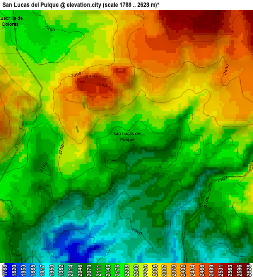 San Lucas del Pulque elevation map