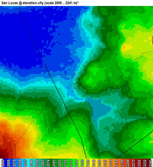 San Lucas elevation map