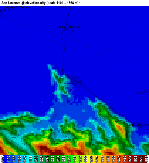 San Lorenzo elevation map