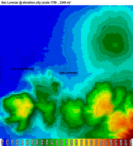 San Lorenzo elevation map