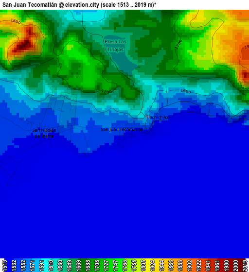 San Juan Tecomatlán elevation map