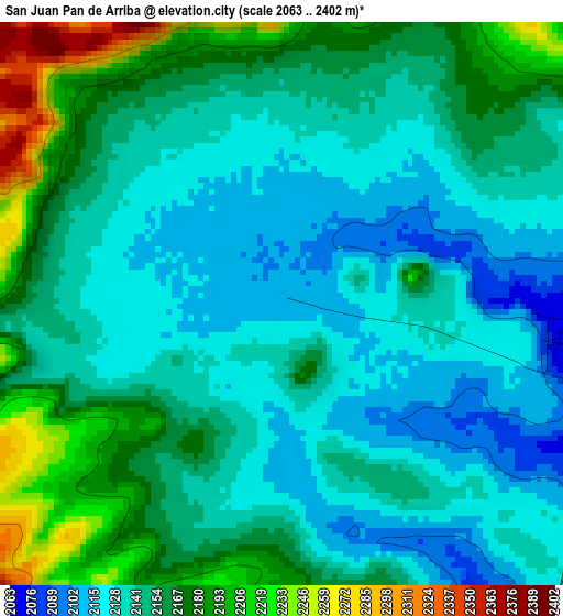 San Juan Pan de Arriba elevation map