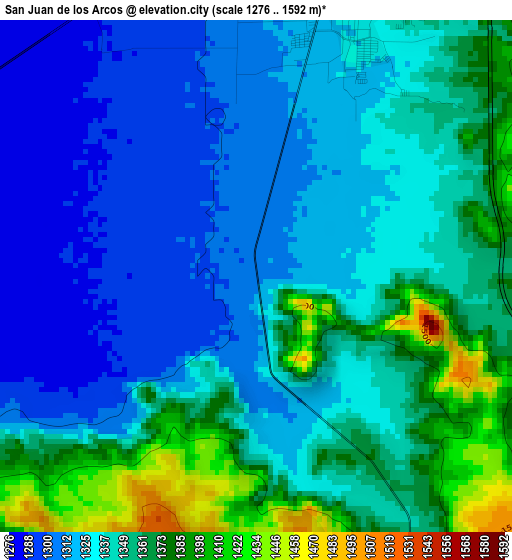 San Juan de los Arcos elevation map