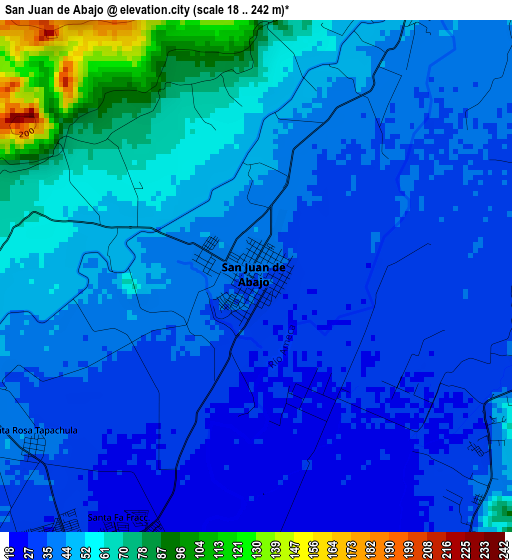 San Juan de Abajo elevation map