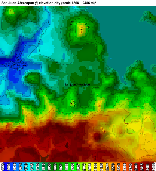 San Juan Atezcapan elevation map